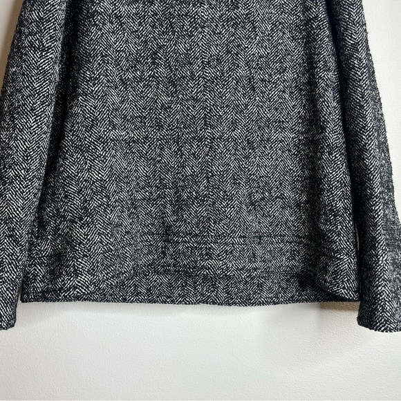 Classic Old Money Preppy Talbots XL Black White Textured Winter Fall Coat Gold - Picture 13 of 16